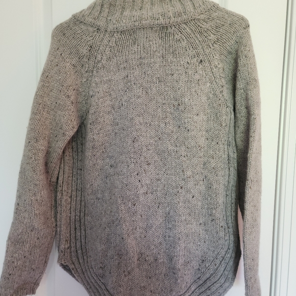 Cynthia Rowley funnel neck oatmeal wool sweater- size M - Picture 3 of 4